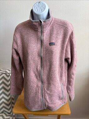 Patagonia Bettet Sweater  Heathered Dusty Pink Full-Zip Size Large